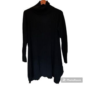 P. Luca Black Turtleneck Sweater Dress Size M